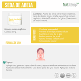 Crema Facial Seda de Abeja - Hidratante, Reparador - Crema natural 50g. NATSHOP.