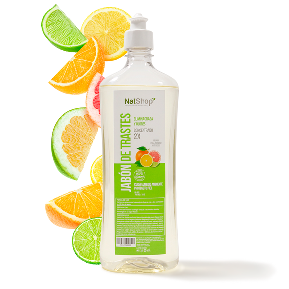 Concentrado Jabón de Trastes Orgánico- Cítricos 750ml. NATSHOP