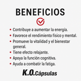 K.O. Cápsulas Naturales – Mezcla Termogénica con Extracto de Té Verde y Café Verde | 100 cápsulas