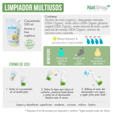 Concentrado Limpiador Multiusos Orgánico- Cítricos 500ml. NATSHOP