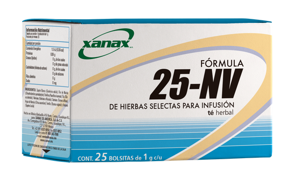 Nervios 25-NV Té Sistema Nervioso, Elimina Ansiedad y Tensión, Relajante Muscular, Sedante Natural