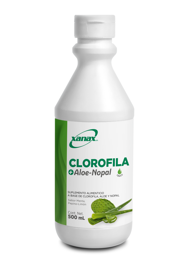 Piel Sana Clorofila Aloe Nopal, sabor Pepino Limón, Elimina Toxinas del Organismo, Niveles de Colesterol, Triglicéridos y Glucosa
