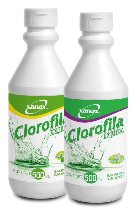 Tónico y Purificador de Sangre Clorofila Sabor Hierbabuena, Limpia y Deodoriza el cuerpo, Fortalece el Sistemas Circulatorio, Intestinal y Reproductivo Femenino,