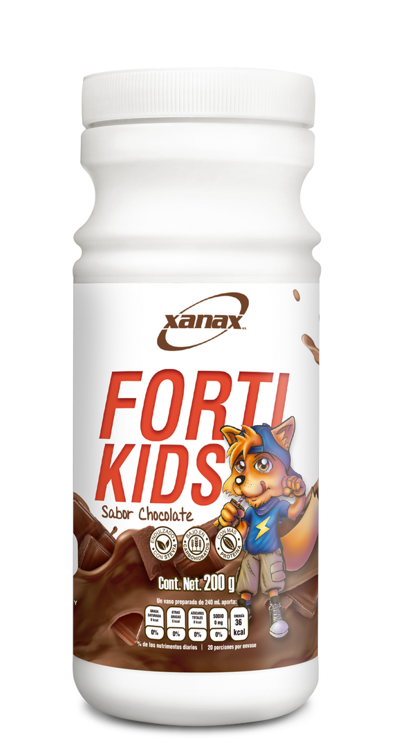 Sano Crecimiento Niños Forti Kids Sabor Chocolate, Proteínas, Vitaminas y Minerales, Apoya el Sistema Nervioso y Digestivo