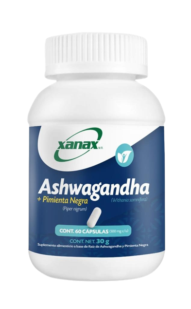 Ashwagandha Capsulas + Pimienta Negra,  Ansiedad